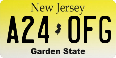 NJ license plate A24OFG