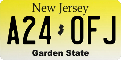 NJ license plate A24OFJ