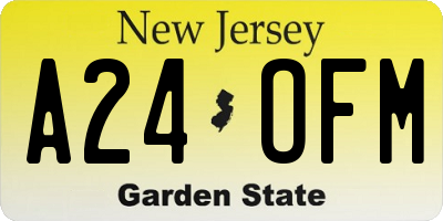 NJ license plate A24OFM