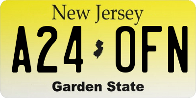 NJ license plate A24OFN
