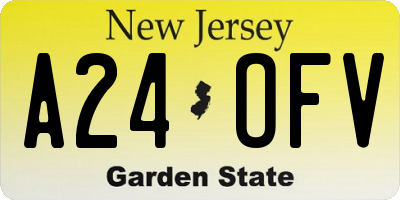 NJ license plate A24OFV