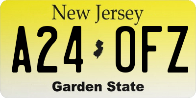 NJ license plate A24OFZ