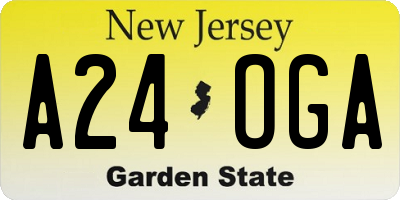 NJ license plate A24OGA