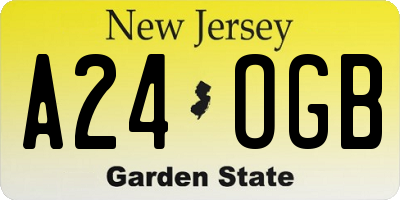 NJ license plate A24OGB