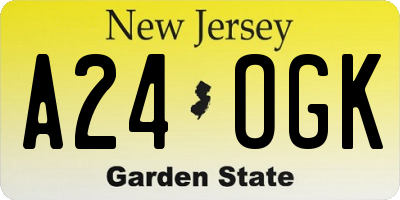 NJ license plate A24OGK