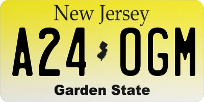 NJ license plate A24OGM