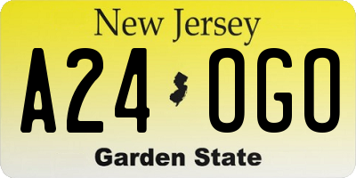 NJ license plate A24OGO