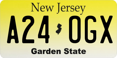 NJ license plate A24OGX
