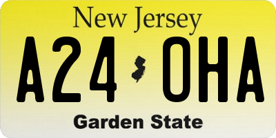 NJ license plate A24OHA