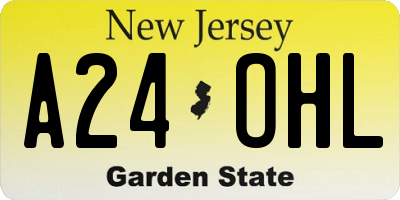 NJ license plate A24OHL