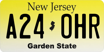 NJ license plate A24OHR