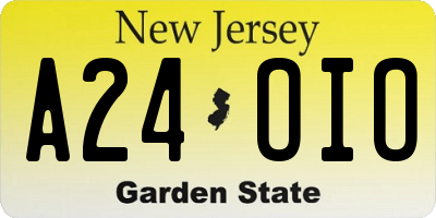 NJ license plate A24OIO