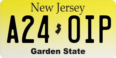 NJ license plate A24OIP