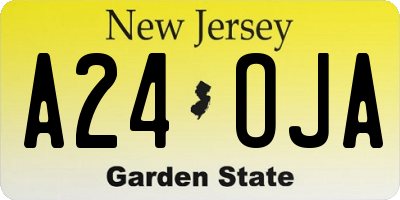 NJ license plate A24OJA