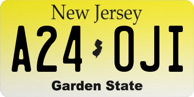 NJ license plate A24OJI