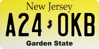 NJ license plate A24OKB