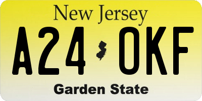 NJ license plate A24OKF