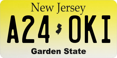 NJ license plate A24OKI
