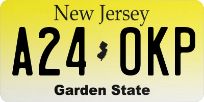 NJ license plate A24OKP