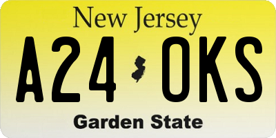 NJ license plate A24OKS