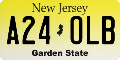 NJ license plate A24OLB