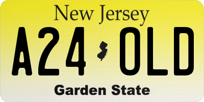 NJ license plate A24OLD