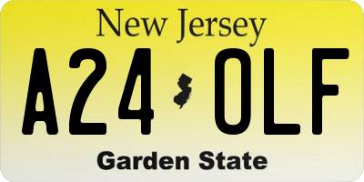 NJ license plate A24OLF