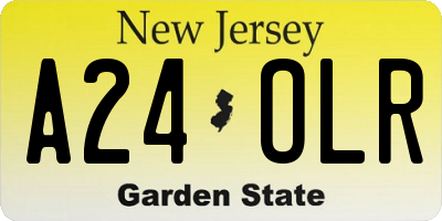 NJ license plate A24OLR