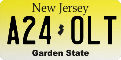 NJ license plate A24OLT