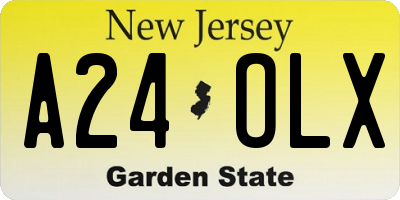 NJ license plate A24OLX