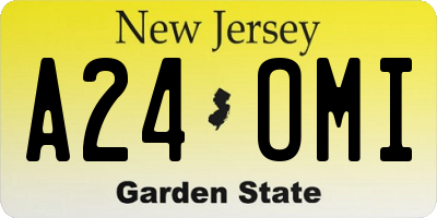 NJ license plate A24OMI