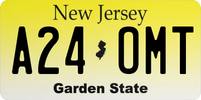 NJ license plate A24OMT
