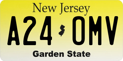 NJ license plate A24OMV