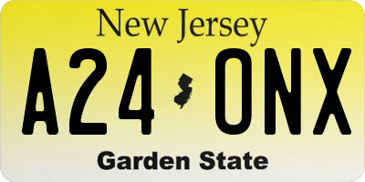 NJ license plate A24ONX
