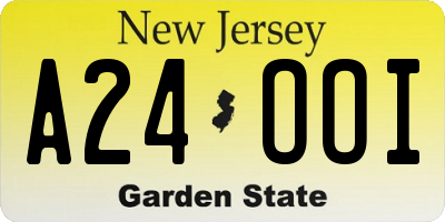 NJ license plate A24OOI