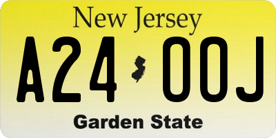 NJ license plate A24OOJ