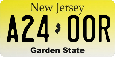NJ license plate A24OOR