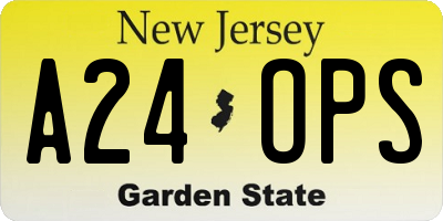 NJ license plate A24OPS