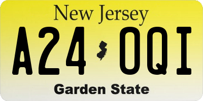 NJ license plate A24OQI