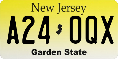 NJ license plate A24OQX