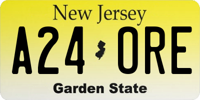 NJ license plate A24ORE