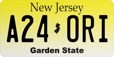 NJ license plate A24ORI