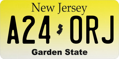 NJ license plate A24ORJ
