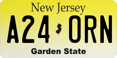 NJ license plate A24ORN