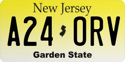 NJ license plate A24ORV