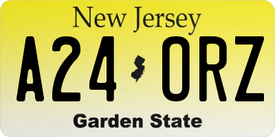 NJ license plate A24ORZ