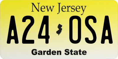 NJ license plate A24OSA