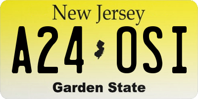 NJ license plate A24OSI