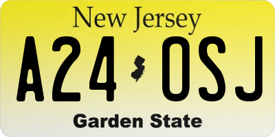 NJ license plate A24OSJ
