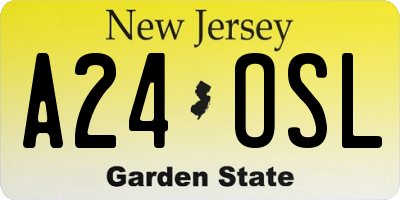 NJ license plate A24OSL